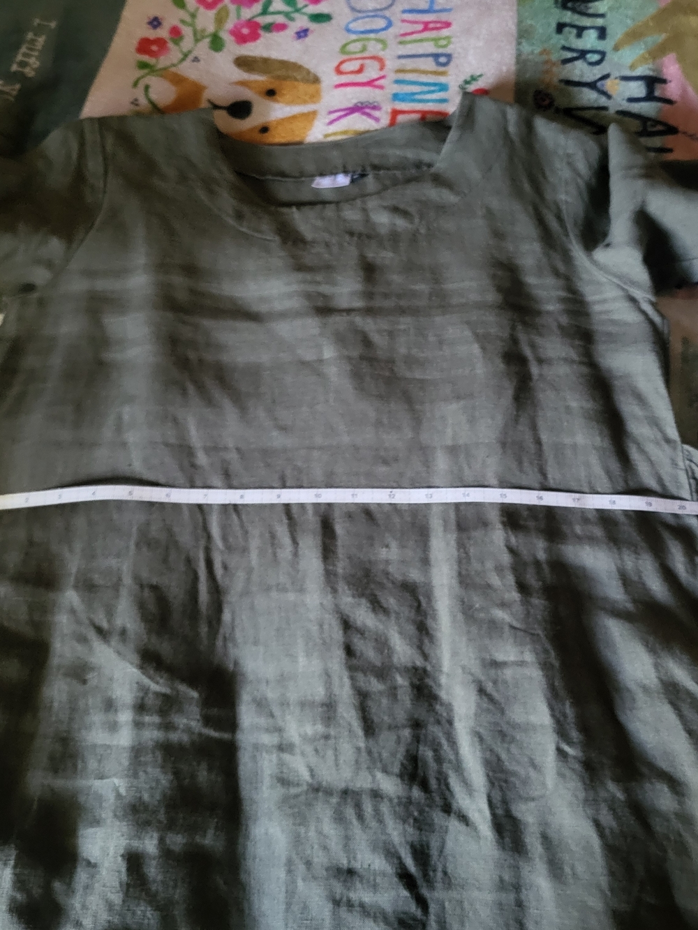 NWOT, LEN.ok Linen Khaki Green Linen Dress, Similar To Not Perfect Linen - Picture 6 of 16